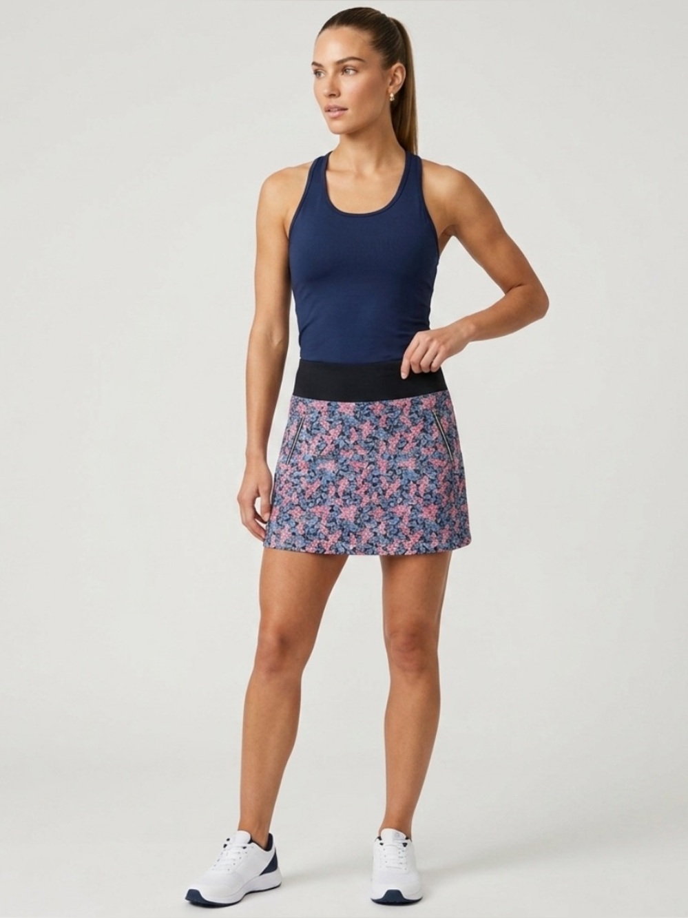NWT Daily Sports Women’s Malia Skort Activewear Golf Tennis Navy Red Floral - XL